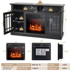 Meuble TV cheminée Costway 48" avec foyer électrique 1400W pour téléviseurs jusqu'à 50 pouces Blanc / Naturel / Noir