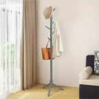 Porte-manteau en bois Costway, meuble d'entrée avec 2 hauteurs et 8 crochets, Gris/Noyer