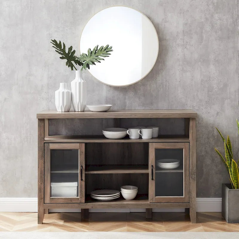 Console TV buffet haute de 52 po – Meuble de rangement média