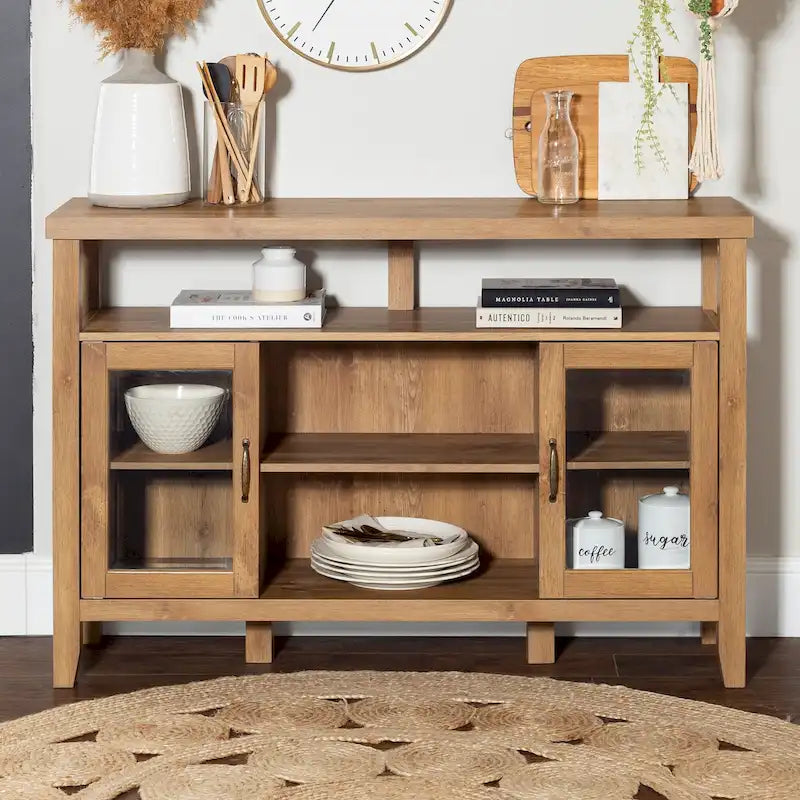 Console TV buffet haute de 52 po – Meuble de rangement média