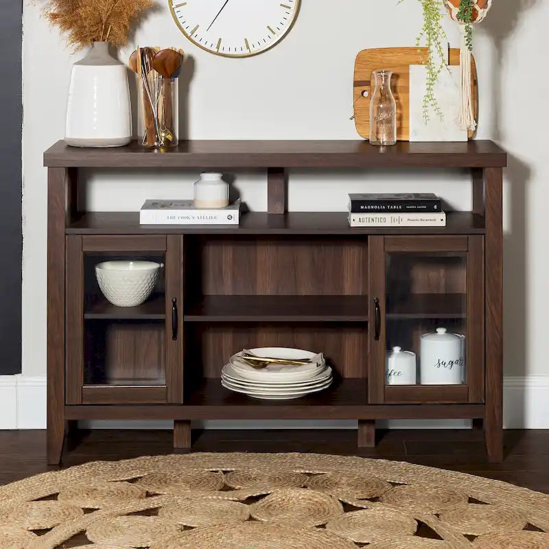 Console TV buffet haute de 52 po – Meuble de rangement média