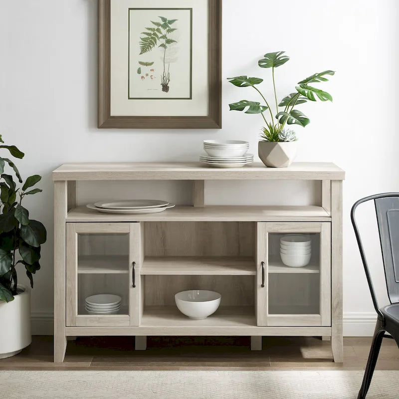 Console TV buffet haute de 52 po – Meuble de rangement média