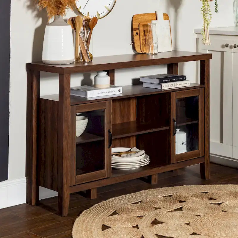 Console TV buffet haute de 52 po – Meuble de rangement média