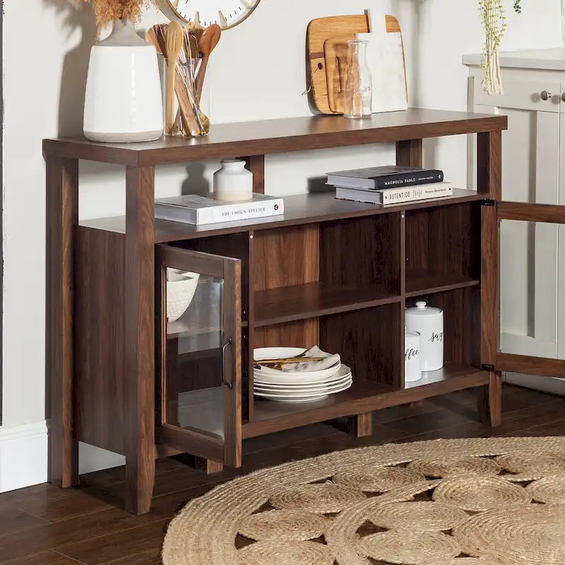 Console TV buffet haute de 52 po – Meuble de rangement média