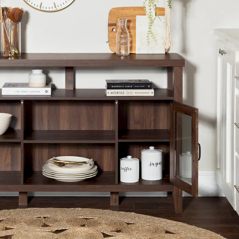 Console TV buffet haute de 52 po – Meuble de rangement média