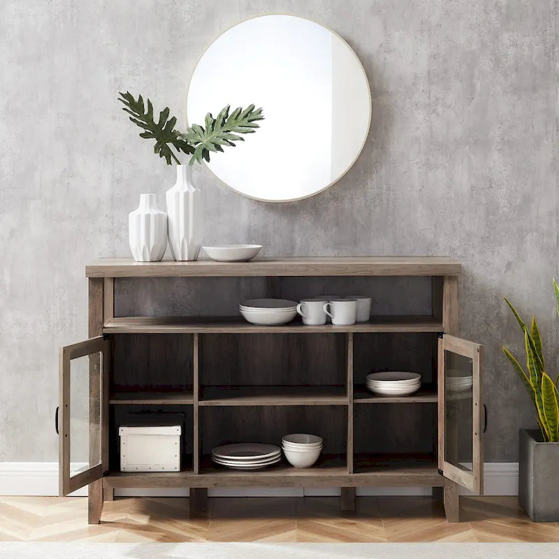 Console TV buffet haute de 52 po – Meuble de rangement média