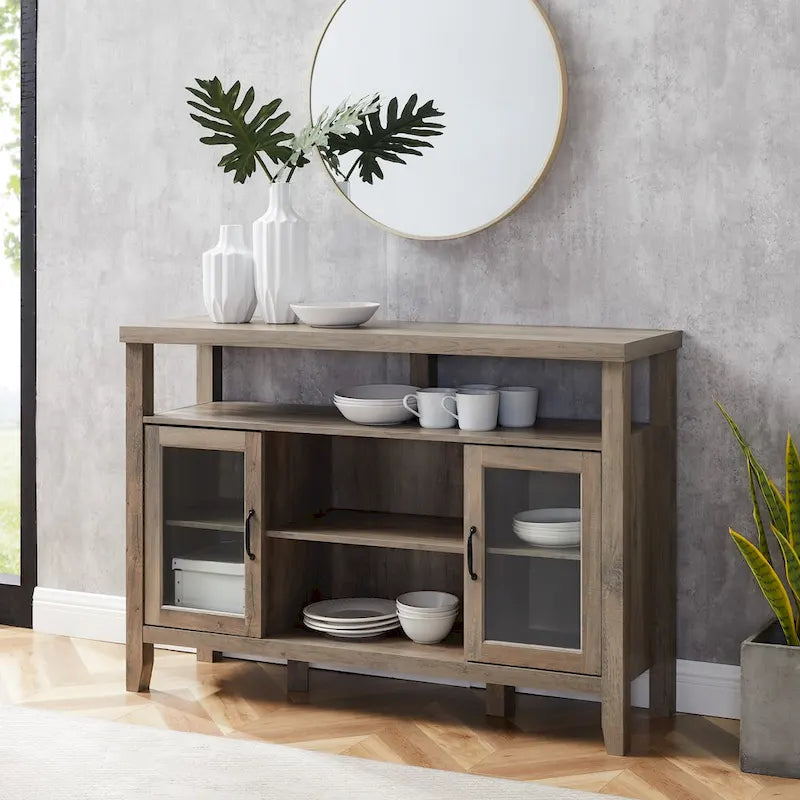Console TV buffet haute de 52 po – Meuble de rangement média