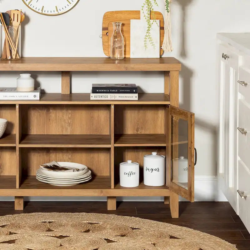 Console TV buffet haute de 52 po – Meuble de rangement média