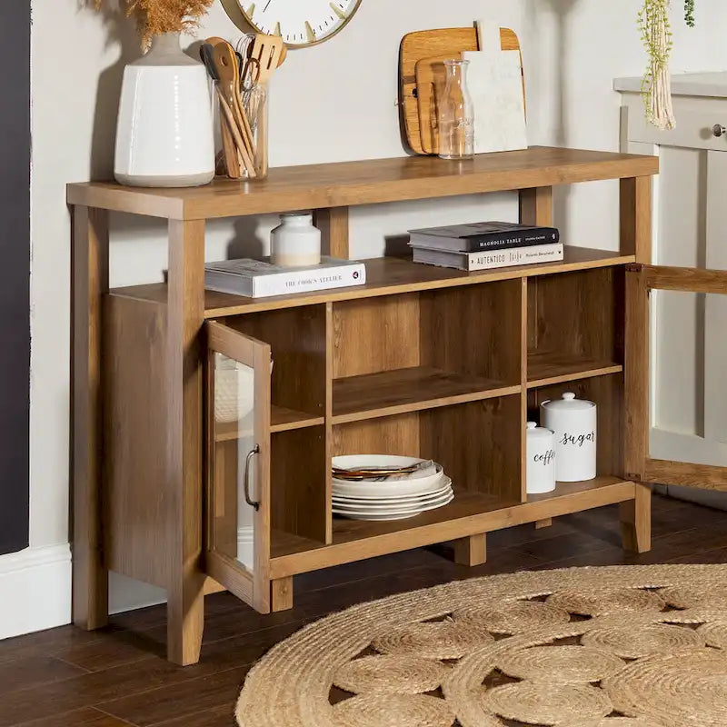 Console TV buffet haute de 52 po – Meuble de rangement média