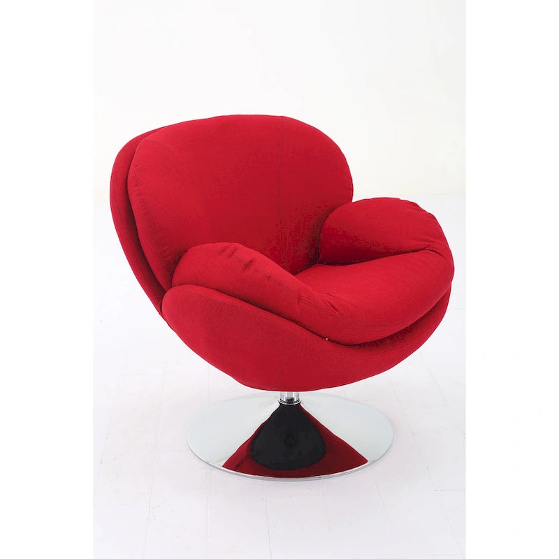Fauteuil d'appoint en tissu kaki – Pivotant à 360° avec base chromée