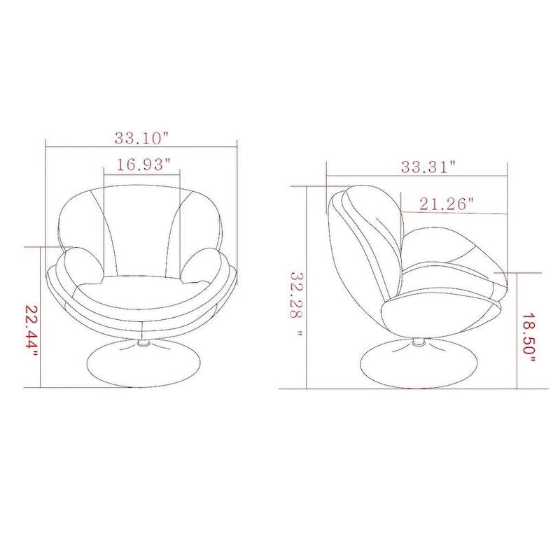 Fauteuil d'appoint en tissu kaki – Pivotant à 360° avec base chromée