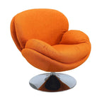Fauteuil d'appoint en tissu kaki – Pivotant à 360° avec base chromée