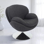 Fauteuil d'appoint en tissu kaki – Pivotant à 360° avec base chromée