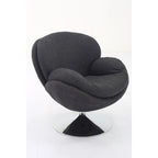 Fauteuil d'appoint en tissu kaki – Pivotant à 360° avec base chromée