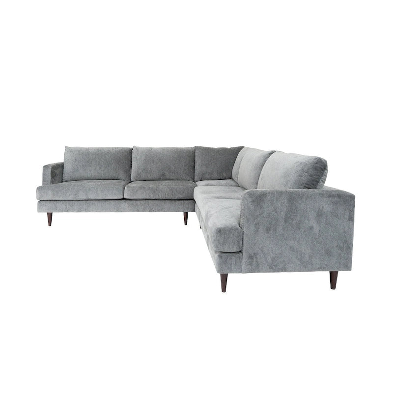 Canapé d'angle contemporain – Rembourrage en velours, cadre en bois massif