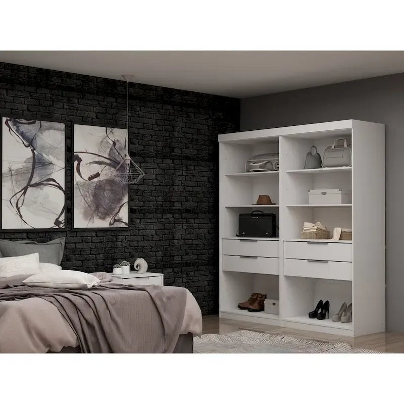 Armoire de chambre moderne à 2 sections – Organiseur de rangement pour chambre