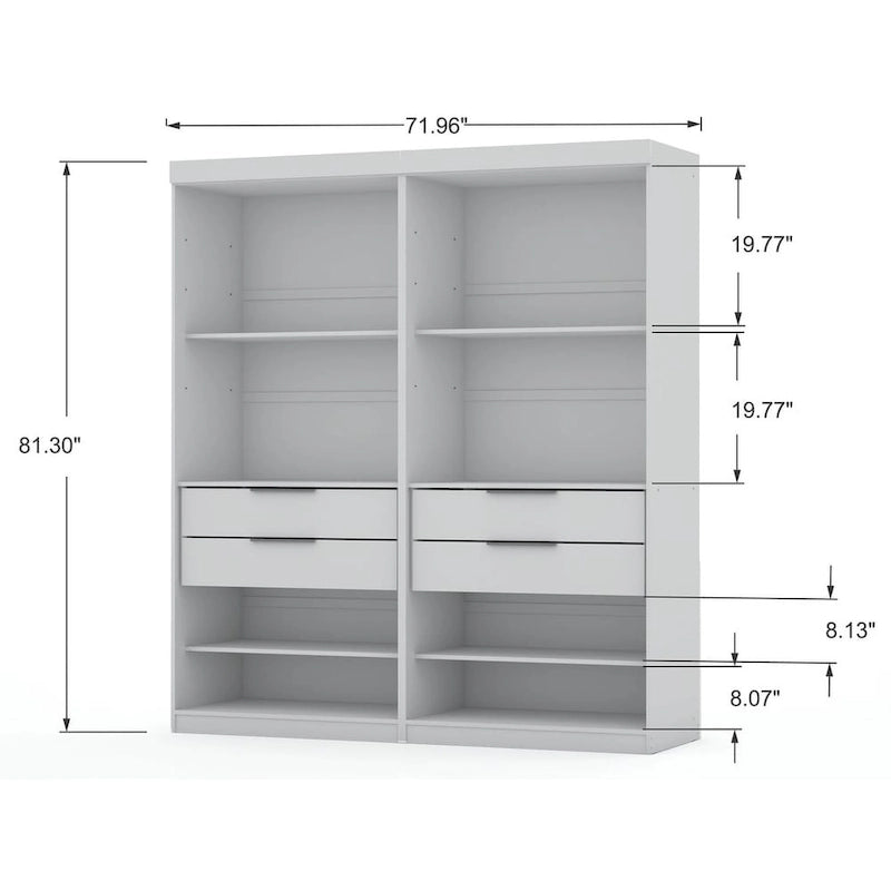 Armoire de chambre moderne à 2 sections – Organiseur de rangement pour chambre
