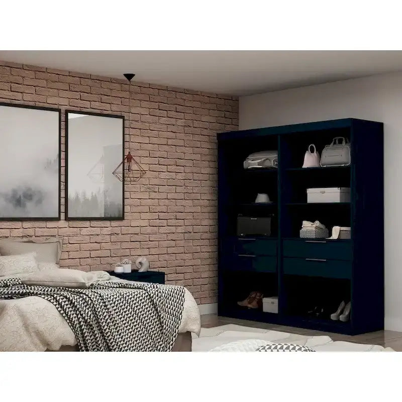 Armoire de chambre moderne à 2 sections – Organiseur de rangement pour chambre