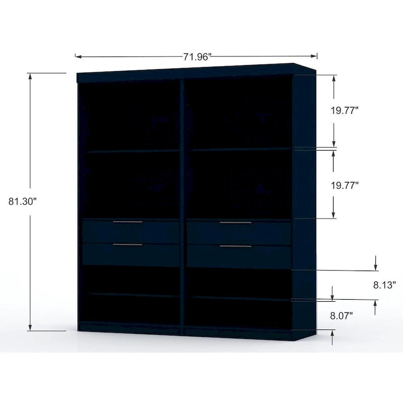 Armoire de chambre moderne à 2 sections – Organiseur de rangement pour chambre