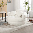 Fauteuil d'appoint rembourré en boucle touffeté avec coussins pour le salon