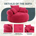 Fauteuil d'appoint rembourré en boucle touffeté avec coussins pour le salon