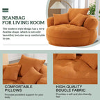 Fauteuil d'appoint rembourré en boucle touffeté avec coussins pour le salon
