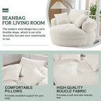 Fauteuil d'appoint rembourré en boucle touffeté avec coussins pour le salon