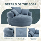 Fauteuil d'appoint rembourré en boucle touffeté avec coussins pour le salon