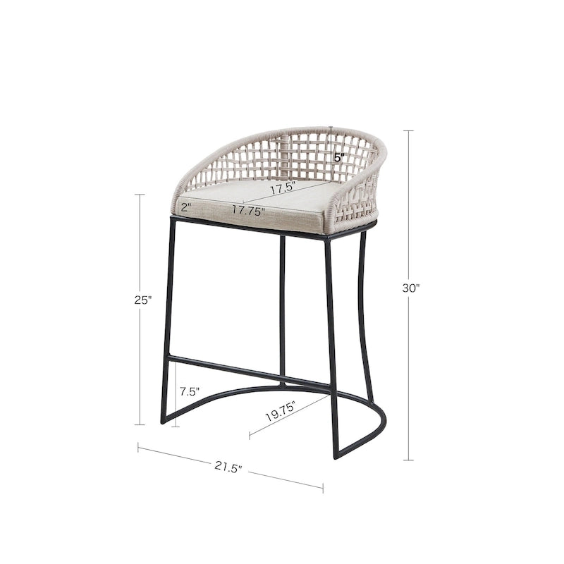 Tabouret de comptoir tissé 63,5 cm – Siège de bar de cuisine élégant