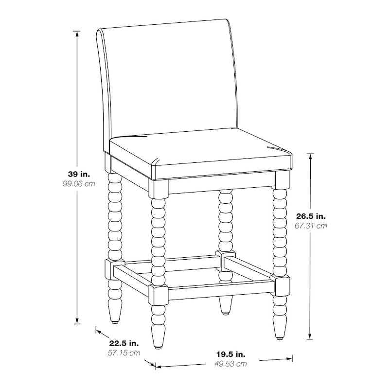 Tabouret de comptoir à broche 26 po