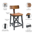 Tabouret de comptoir rembourré avec dossier – Siège de bar moderne