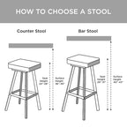Tabouret de comptoir rembourré avec dossier – Siège de bar moderne