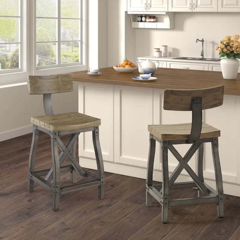 Tabouret de comptoir rembourré avec dossier – Siège de bar moderne