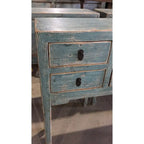 Console 4 tiroirs – Fini Aqua vieilli 39 po