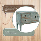 Console 4 tiroirs – Fini Aqua vieilli 39 po