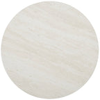 Table d'appoint ronde moderne en faux marbre – Base géométrique dorée