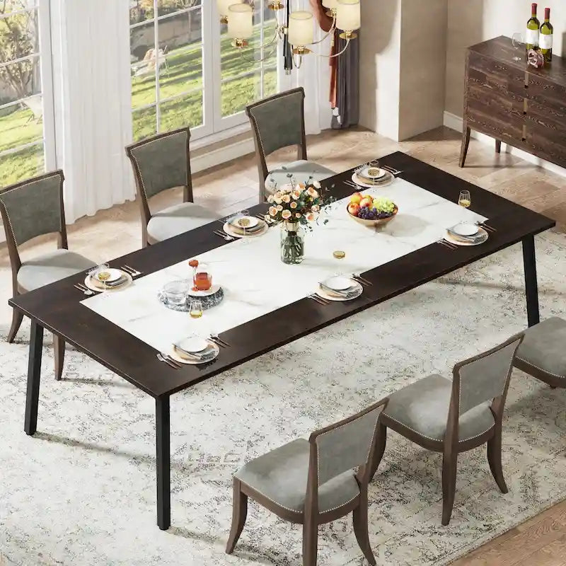Table de salle à manger moderne de 79 pouces pour 8 à 10 personnes