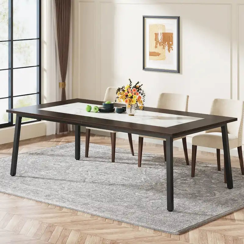 Table de salle à manger moderne de 79 pouces pour 8 à 10 personnes