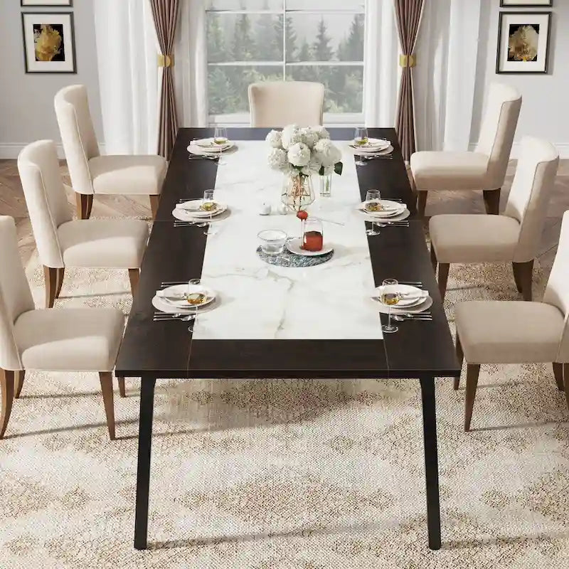 Table de salle à manger moderne de 79 pouces pour 8 à 10 personnes