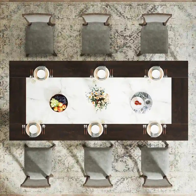 Table de salle à manger moderne de 79 pouces pour 8 à 10 personnes