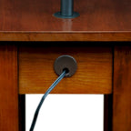 Table de salon en chêne massif style Mission – Finition chêne moyen avec tiroir et étagère