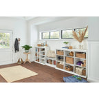 Banc de rangement 3 cubes avec coussin gris