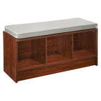 Banc de rangement 3 cubes avec coussin gris