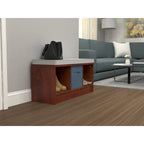 Banc de rangement 3 cubes avec coussin gris