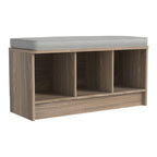 Banc de rangement 3 cubes avec coussin gris