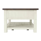 Table basse à 2 tiroirs en bois massif – Style ferme côtière