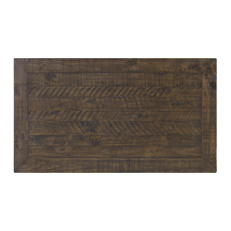 Table basse à 2 tiroirs en bois massif – Style ferme côtière
