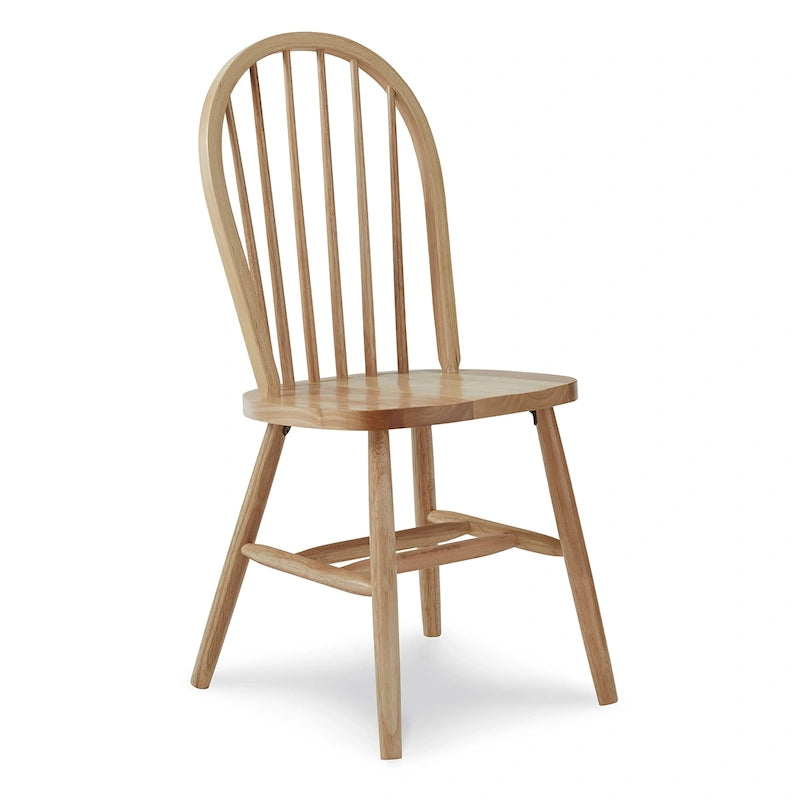 Chaise de salle à manger Windsor en bois massif à dossier à fuseaux – Chaise de cuisine classique