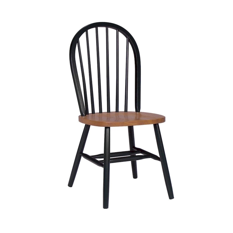 Chaise de salle à manger Windsor en bois massif à dossier à fuseaux – Chaise de cuisine classique