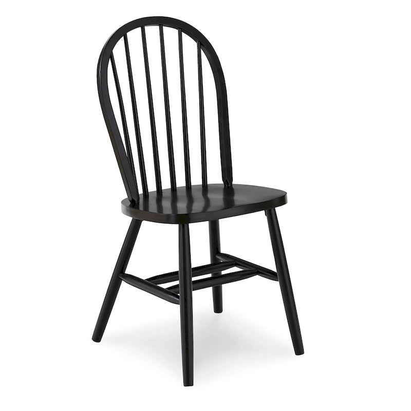 Chaise de salle à manger Windsor en bois massif à dossier à fuseaux – Chaise de cuisine classique